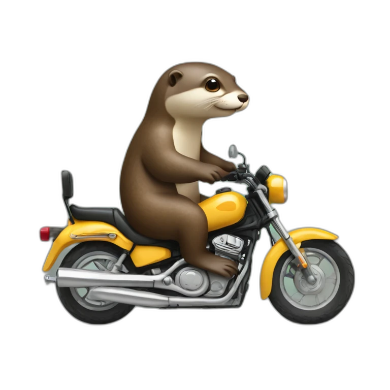Une loutre sur une moto emoji