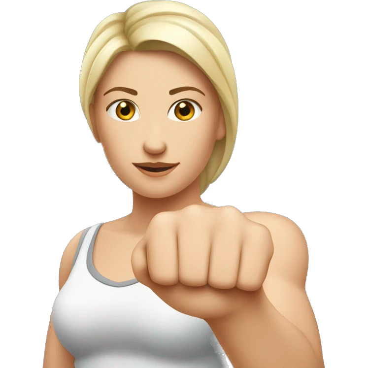 Woman arm muscles, fit Caucasian woman emoji