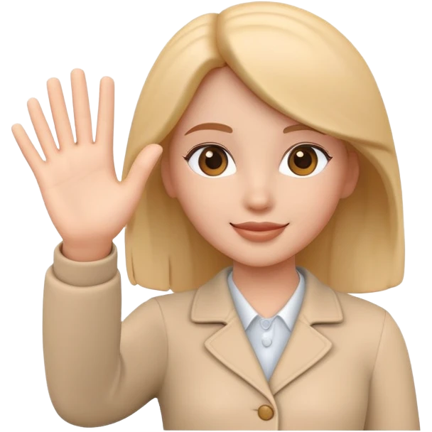 generate realistic detailed girl waving hi 3d style  emoji