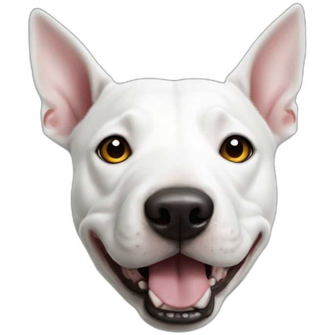 white bull terrier with black spot on right eye emoji