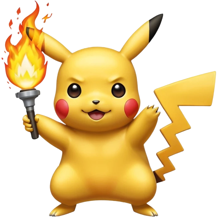 pokemon pikachu firing a flame beam emoji