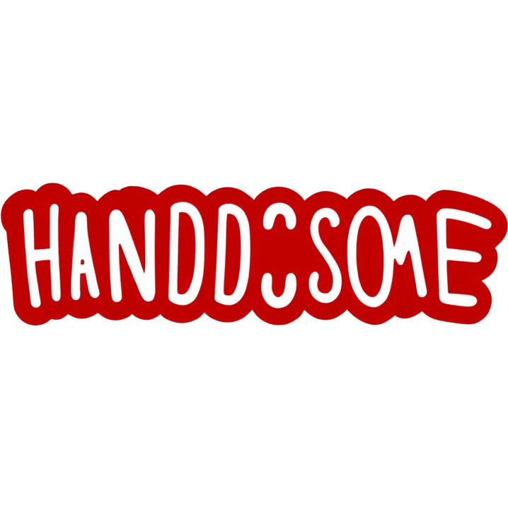 Word handsome with a heart emoji