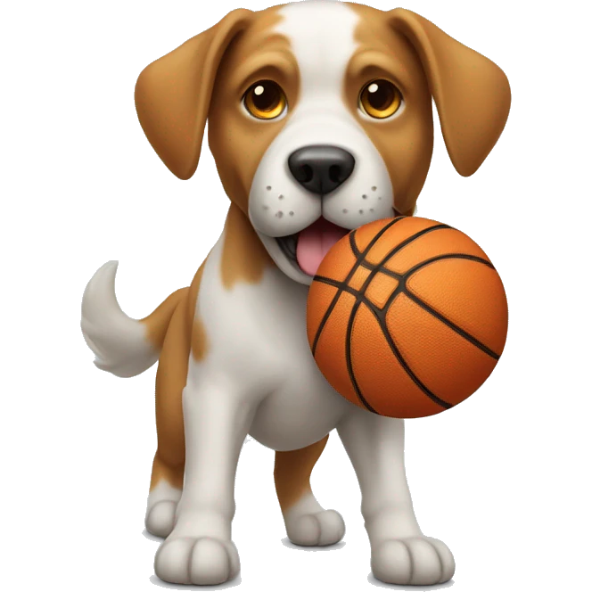 Dog playing basketball  emoji