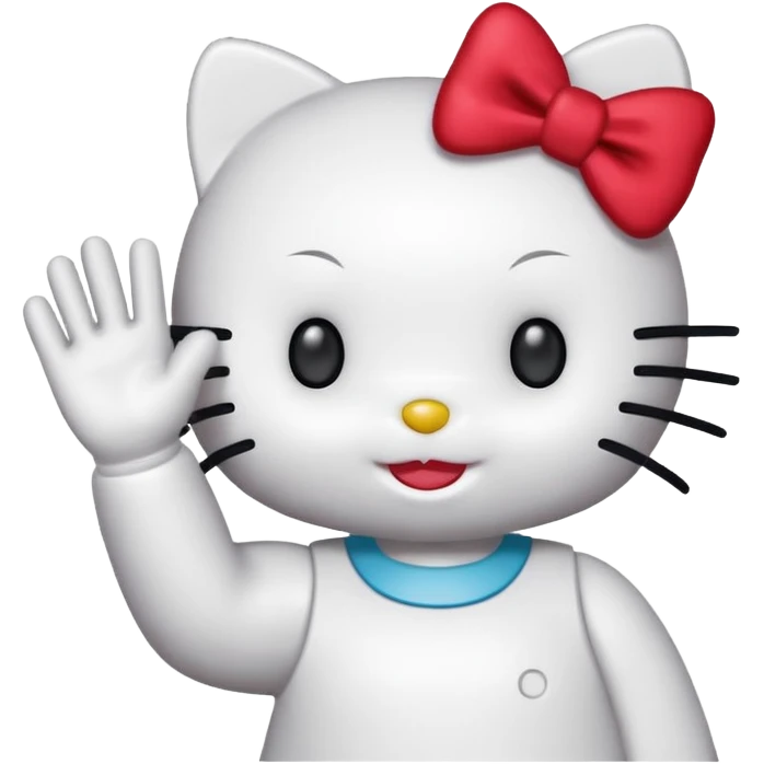 hello kitty contente et dit coucou emoji