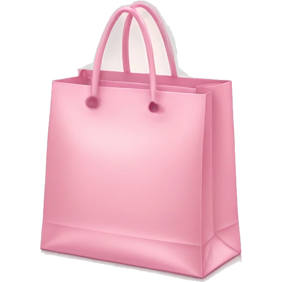 light pink shopping bag with bow emoji
