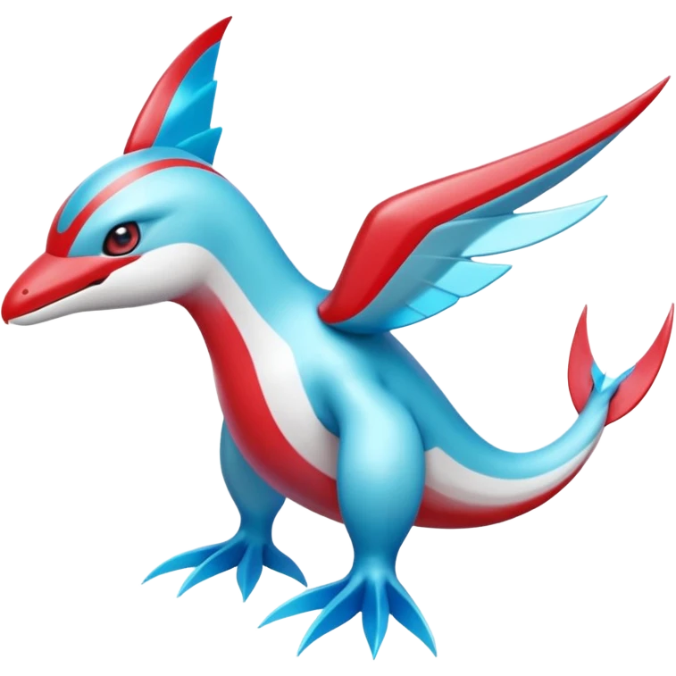 Iridescent shiny cyan red Palkia-Latios-Latias-Salamence-Cresselia-fusion  emoji
