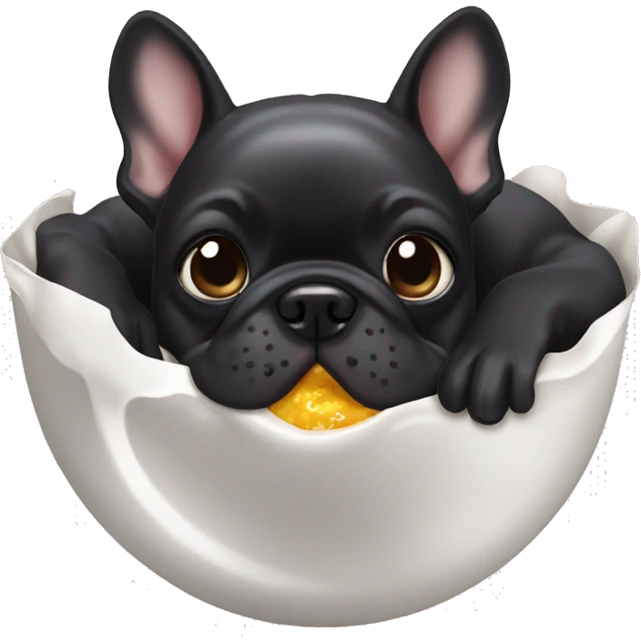 Black frenchie messy eater emoji