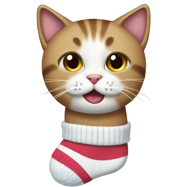 cat putted in socks emoji