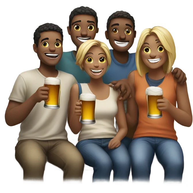 drinking a beer with friends emoji