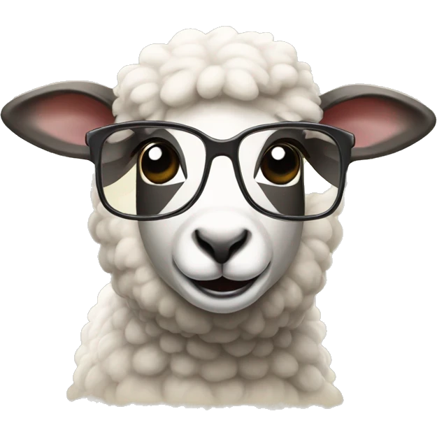 Sheep wearing glasses emoji