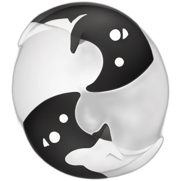 Yin yang fish black and white emoji