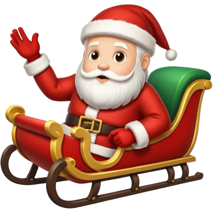 d'Eco de noël avec le père noël sur son traineau très réaliste sur un fond enneigé emoji
