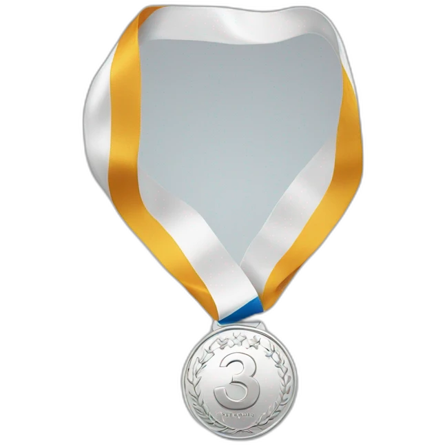 Silver medal with number 3 emoji