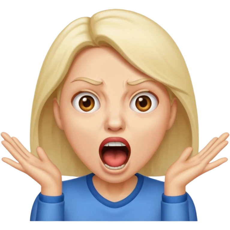 Woman jumping screaming “fraud” emoji