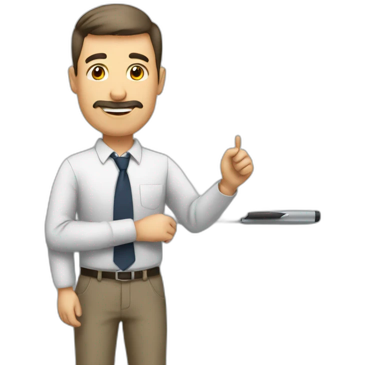 man teacher in the class with whiteboard emoji