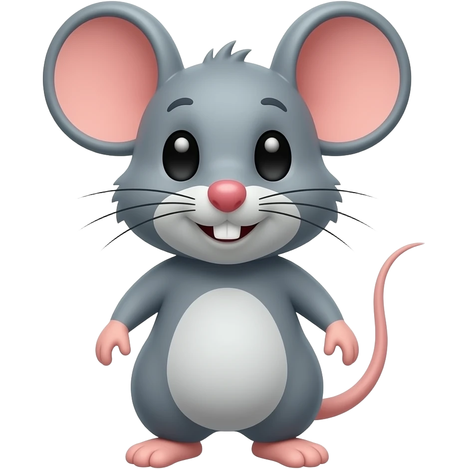 Cartoon 2d mouse emoji