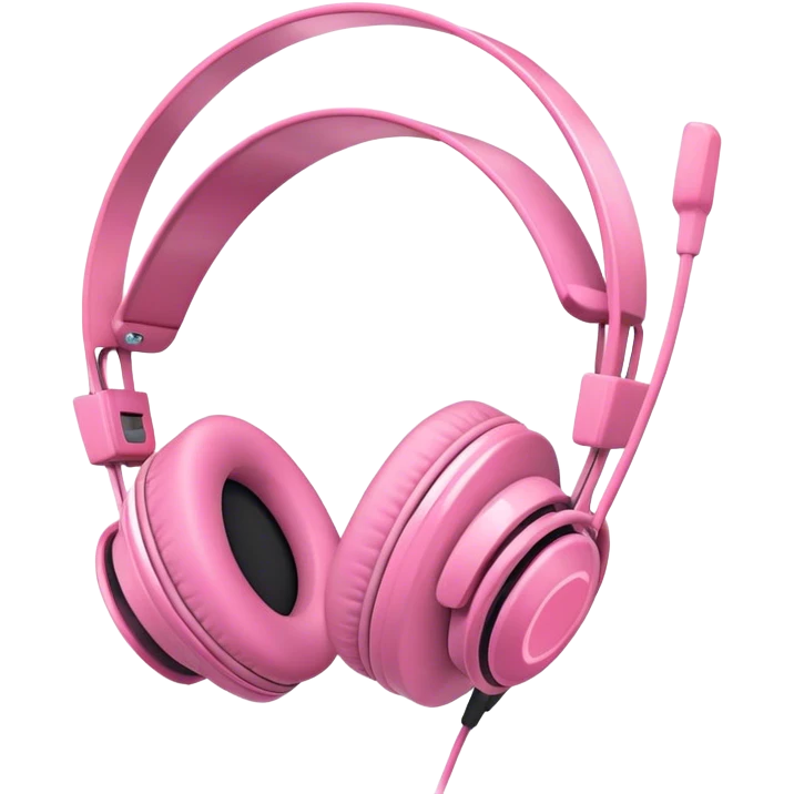 Pink headset emoji