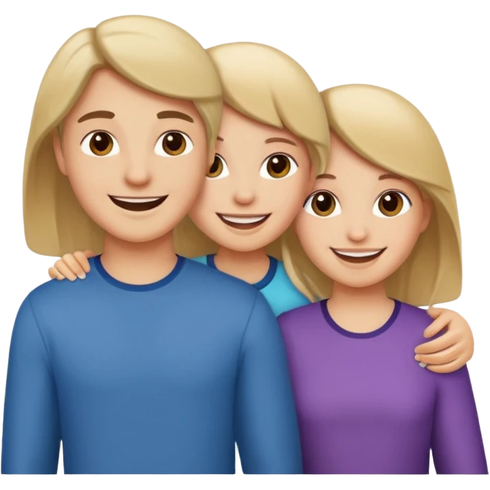 Two girls one boy  emoji