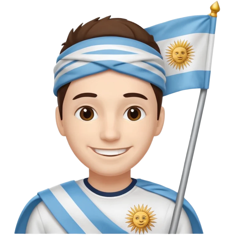Una persona con la cabeza de la bandera de Argentina emoji