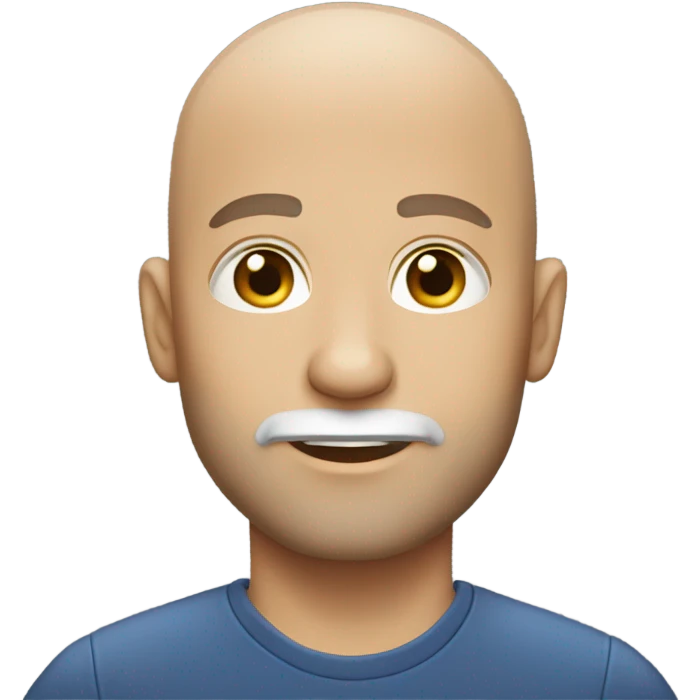 Bald white man with stubble beard emoji
