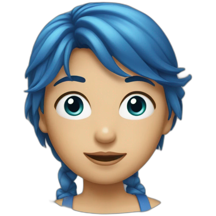 Fille yeux bleus et cheveux châtains  emoji