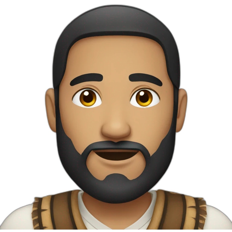 white tone young indian with black beard emoji
