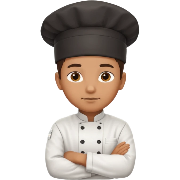 Serious Head Chef – arms crossed, clean uniform, focused expression emoji