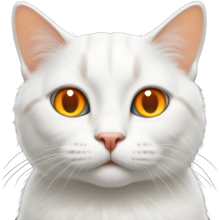 White cat with a tiny bit of orange on its body  emoji