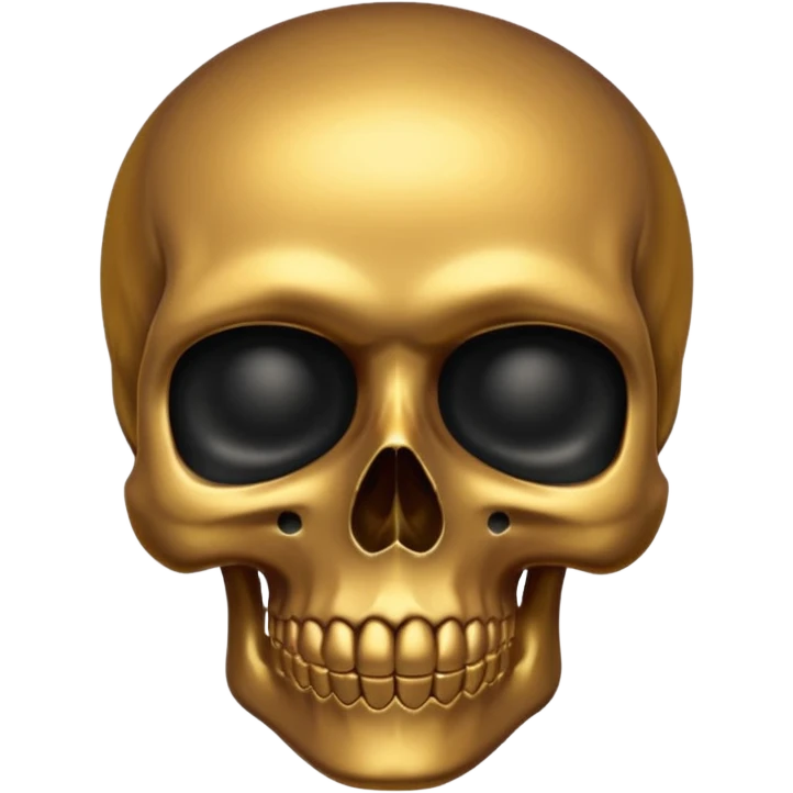 💀 gold skull bottom half and black top half  emoji