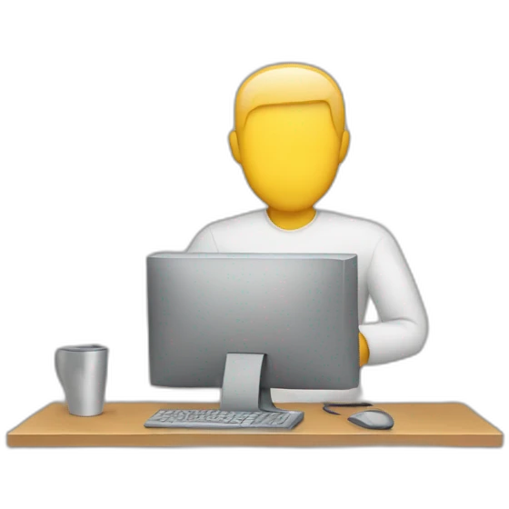 a person behind a computer emoji