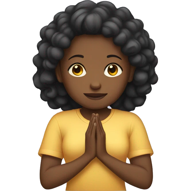 black girl praying  emoji