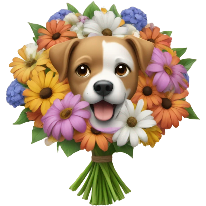 a bouquet of flowers but with dogs instead of flowers  emoji
