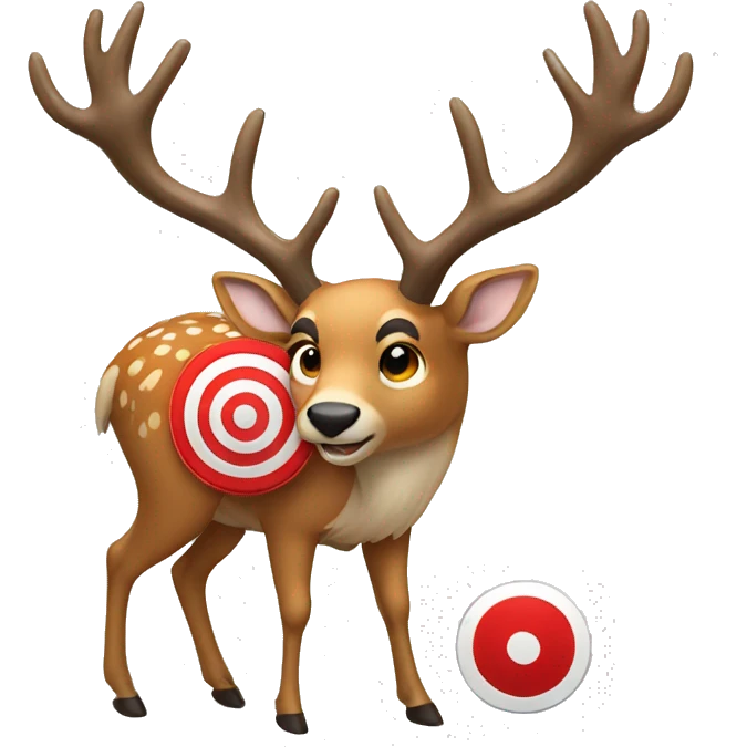 Deer holding a target emoji
