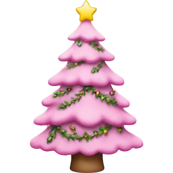 Pink Christmas tree emoji