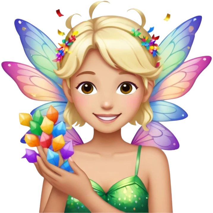 Beautiful Birthday Confetti fairy emoji