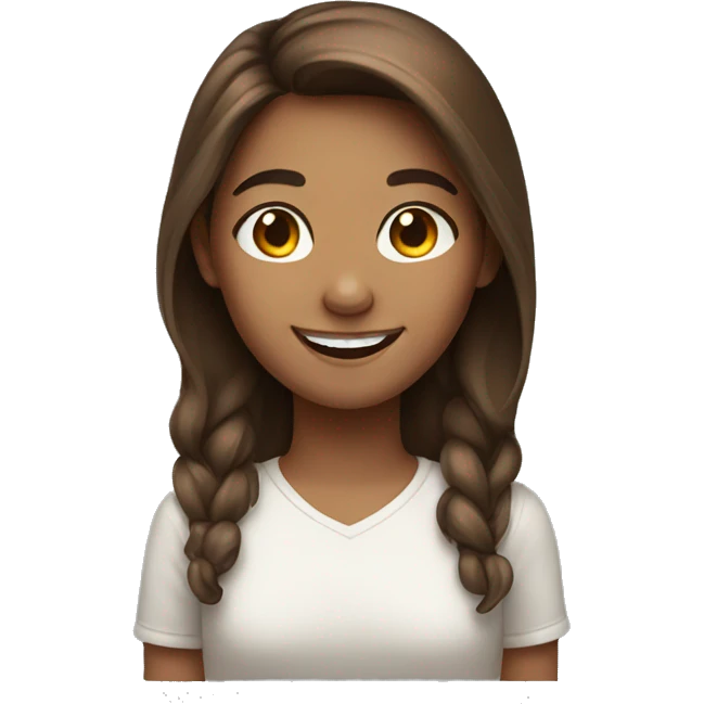 smiling girl with brown hair emoji