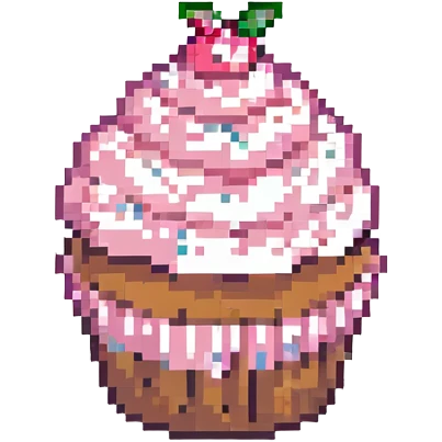 cupcake with pink icing emoji
