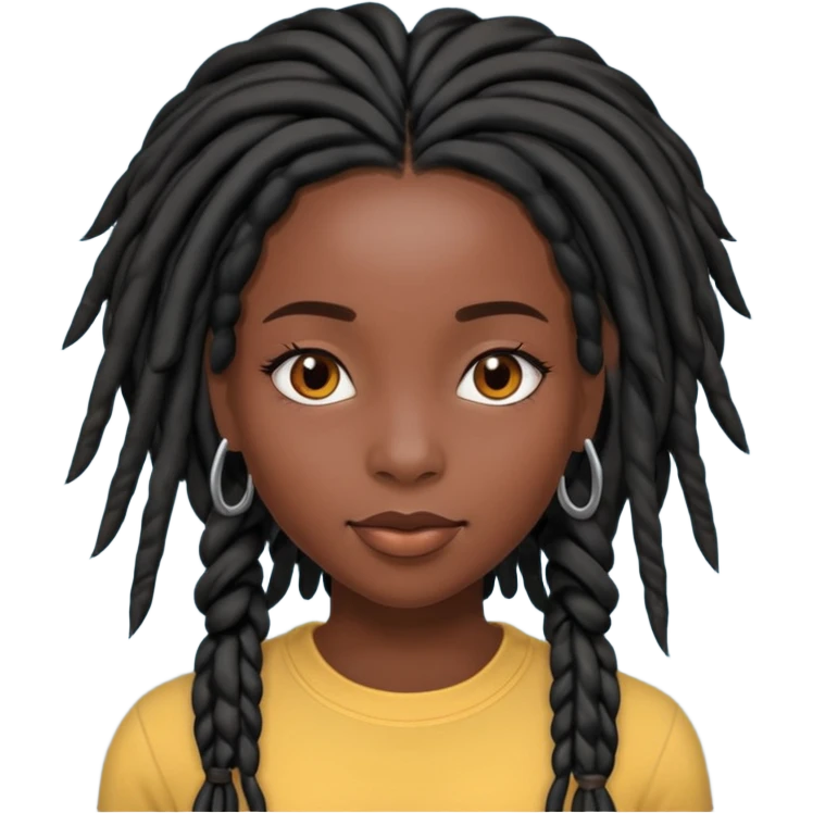 a pretty black girl with black, pretty locs emoji