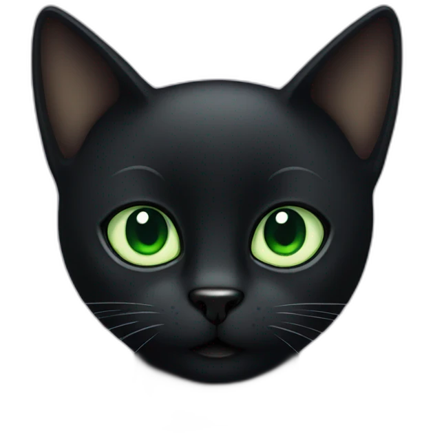 black cat with green eyes  emoji