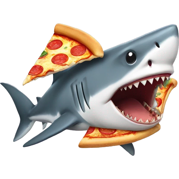 Shark with pizza emoji