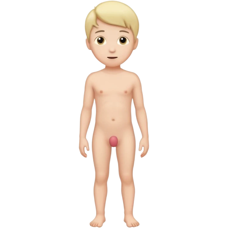 Naked boy with full body with a penis emoji