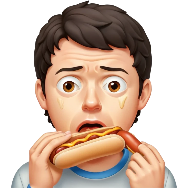 rory mcilroy choking on a hot dog with tears coming down his face and drooling out of his mouth because he can’t breath  emoji