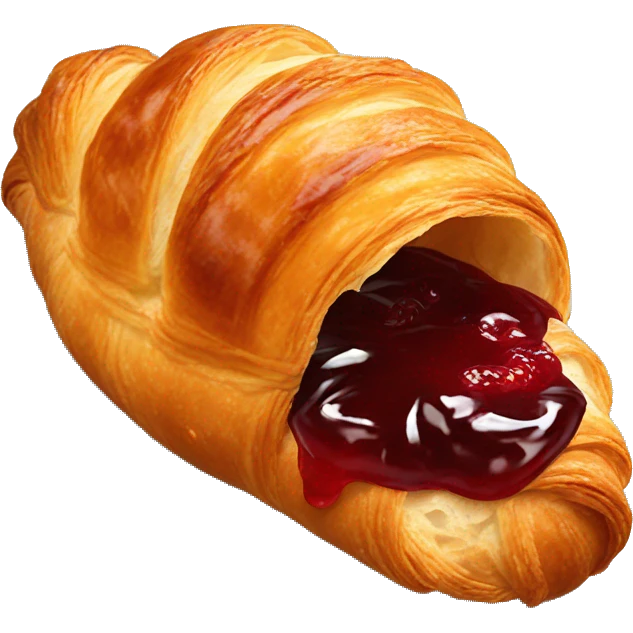 Single Croissant covered with red jam emoji