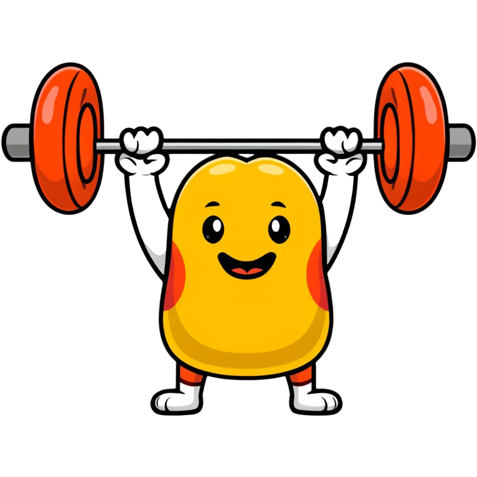 hotdog lifting weights emoji