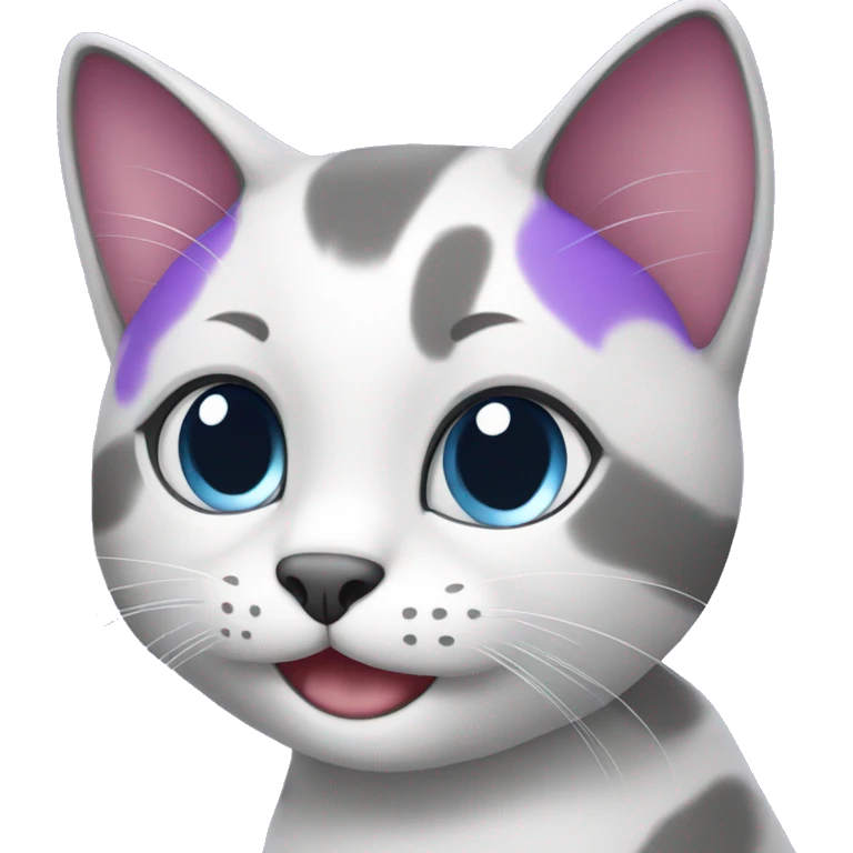 Cat purple and sorridente emoji