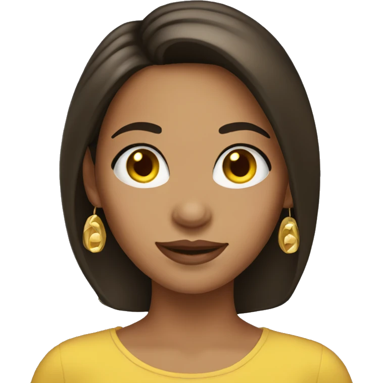 Brunette girl with golden earrings  emoji