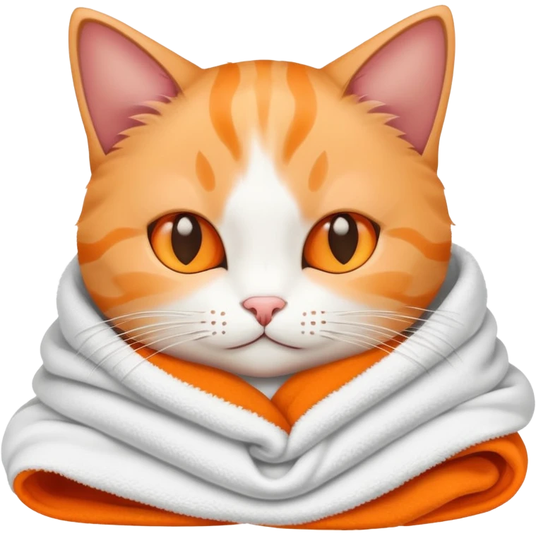 Cat cuddled up in a blanket emoji