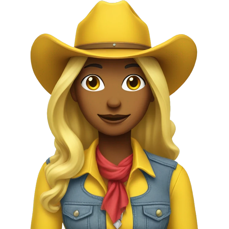 cowgirl in yellow with yellow hat  emoji