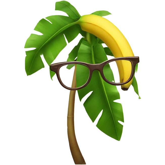 A banana tree with glasses emoji