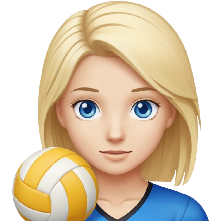 Blond girl blue eyes playin volley emoji